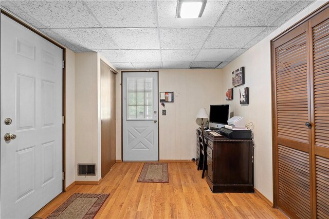 1031 Fiddleback Dr, Kennedy Twp, PA 15136 - home office featuring light wood-style floors and a paneled ceiling