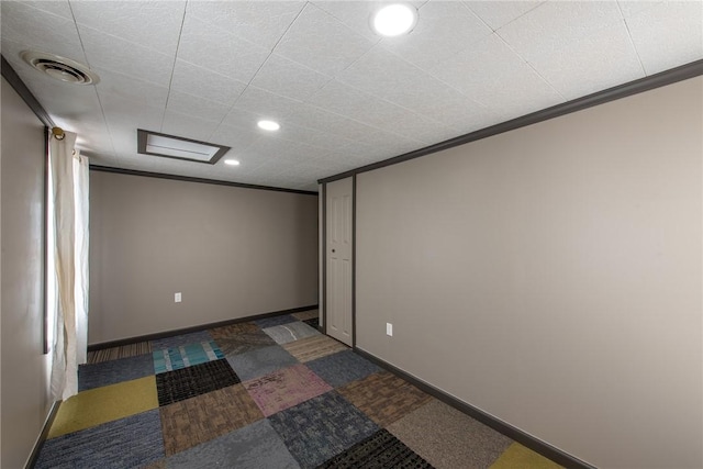 430 Kennedy Ave, East Vandergrift, PA 15629 - carpeted empty room featuring ornamental molding and recessed lighting