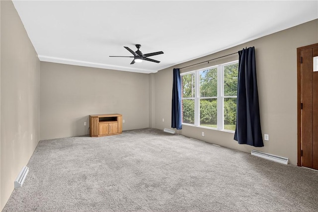 3259 Brodhead Rd, Center Twp, PA 15001 - unfurnished room featuring a ceiling fan, a baseboard heating unit, and carpet flooring