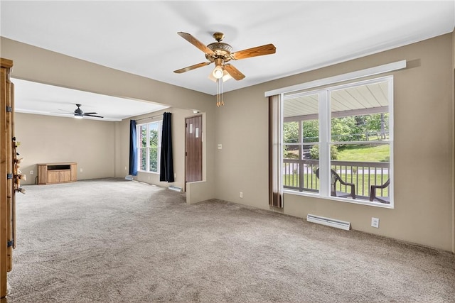 3259 Brodhead Rd, Center Twp, PA 15001 - unfurnished living room featuring ceiling fan and carpet