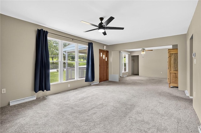 3259 Brodhead Rd, Center Twp, PA 15001 - spare room featuring a ceiling fan, healthy amount of natural light, carpet flooring, and baseboard heating