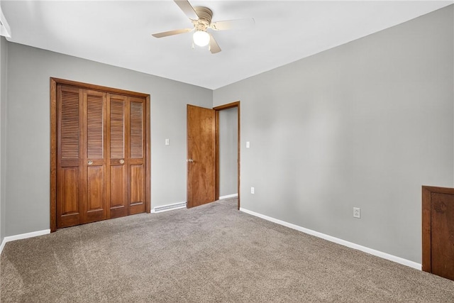 3259 Brodhead Rd, Center Twp, PA 15001 - unfurnished bedroom featuring carpet floors, a closet, and a ceiling fan