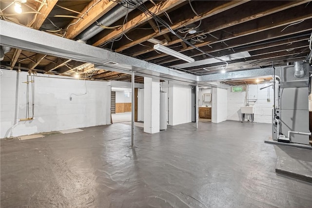 3259 Brodhead Rd, Center Twp, PA 15001 - unfinished below grade area featuring heating unit and a sink