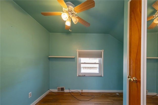 1445 Stanley Dr, Penn Hills, PA 15147 - bonus room with lofted ceiling, ceiling fan, and wood finished floors