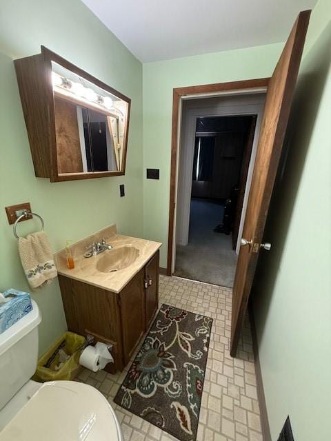 410 Hershey Rd, Penn Hills, PA 15235 - half bathroom with vanity and tile patterned floors