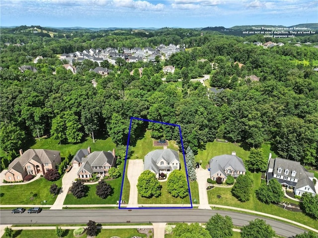 1023 Sophia Ln, Adams Twp, PA 16046 - aerial perspective of suburban area with property parcel outlined