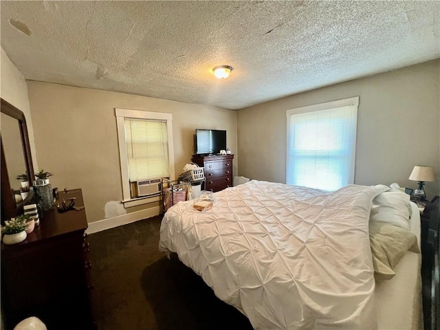 12 N Lee Ave, New Castle/6Th, PA 16101 - bedroom featuring dark colored carpet, cooling unit, and a textured ceiling