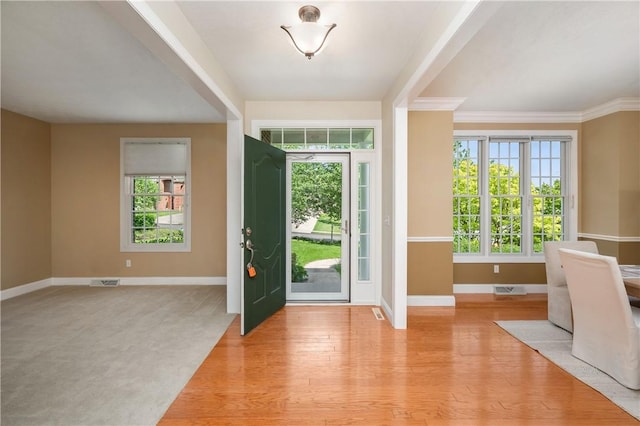 2214 Shannon Mills Dr, Connoquenessing Twp, PA 16053 - foyer with light wood-style floors and crown molding