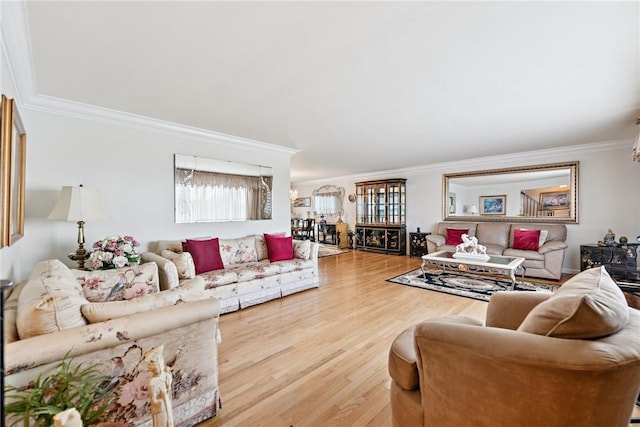 145 Herbst Rd, Kennedy Twp, PA 15108 - living room featuring ornamental molding and wood finished floors
