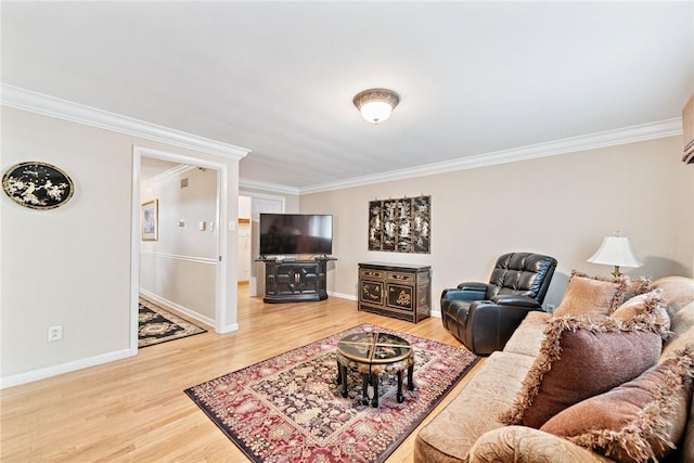 145 Herbst Rd, Kennedy Twp, PA 15108 - living room with ornamental molding and light wood finished floors