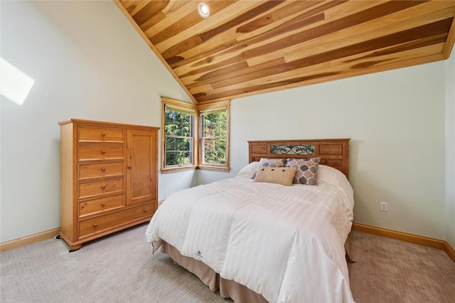 205 Elmhurst Cir, Cranberry Twp, PA 16066 - bedroom featuring light colored carpet, a skylight, and wood ceiling