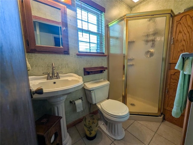 426 Unionville Rd, Franklin Twp, PA 16001 - bathroom featuring tile patterned flooring and a shower stall