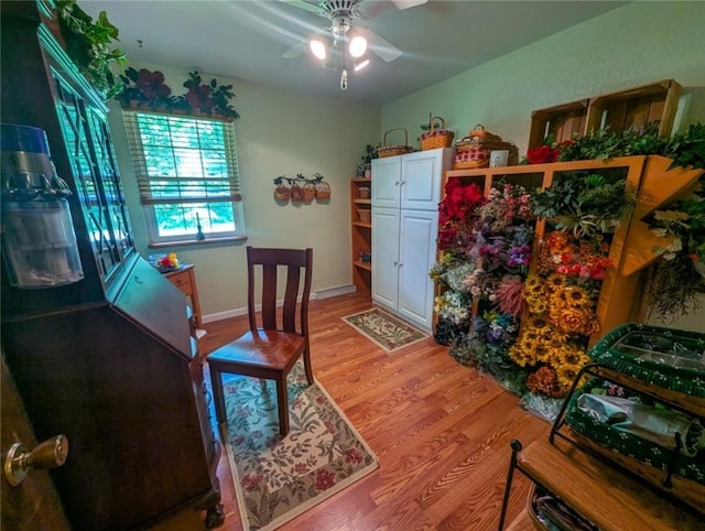 426 Unionville Rd, Franklin Twp, PA 16001 - home office with light wood-style flooring and ceiling fan