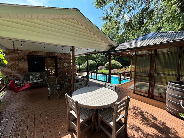 426 Unionville Rd, Franklin Twp, PA 16001 - deck with outdoor dining area and an outdoor pool