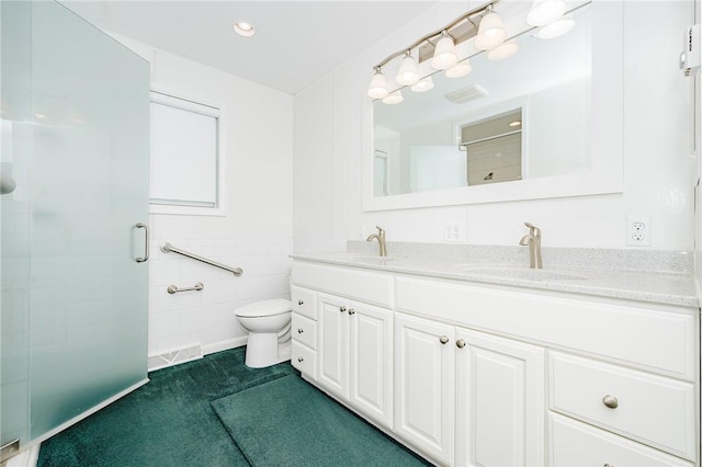 125 Jackson St, White Twp, PA 15701 - bathroom featuring double vanity and a stall shower