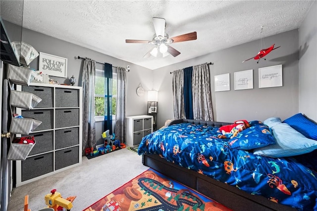 3640 Bakerstown Rd, Richland, PA 15044 - carpeted bedroom featuring a textured ceiling and ceiling fan