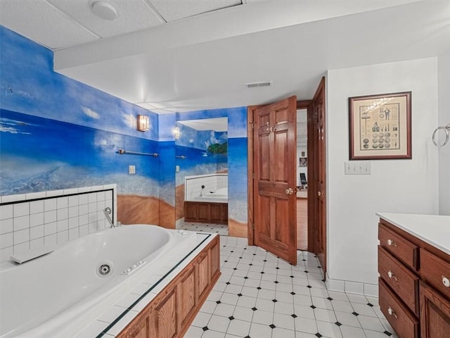 4273 River Rd, North Sewickley Twp, PA 15010 - full bathroom featuring a jetted tub and vanity