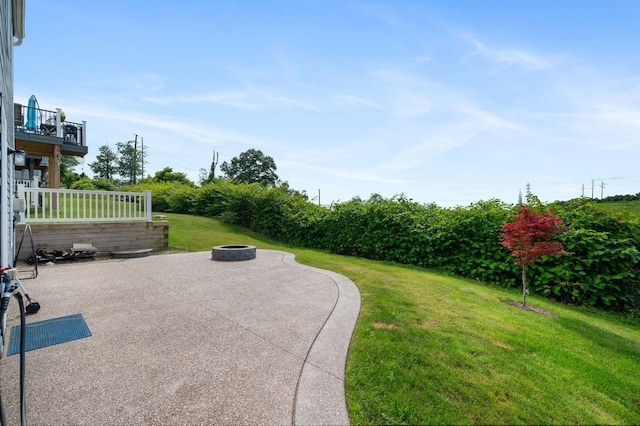 212 Olivia Dr, Plum Boro, PA 15068 - view of patio featuring a fire pit
