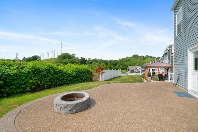 212 Olivia Dr, Plum Boro, PA 15068 - view of patio with a gazebo and a fire pit