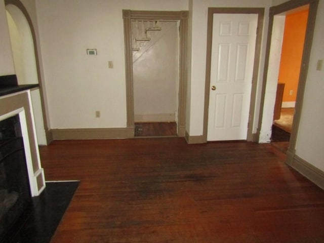 255 Duncan Ave, City Of Washington, PA 15301 - unfurnished living room with wood finished floors and arched walkways