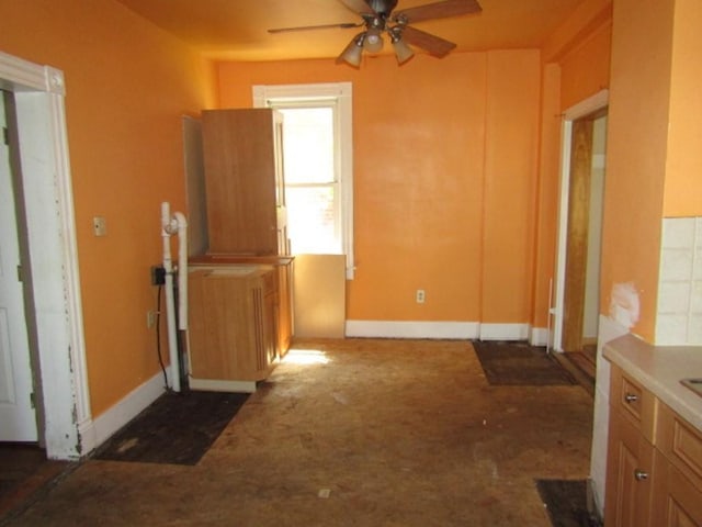 255 Duncan Ave, City Of Washington, PA 15301 - kitchen with ceiling fan and dark carpet