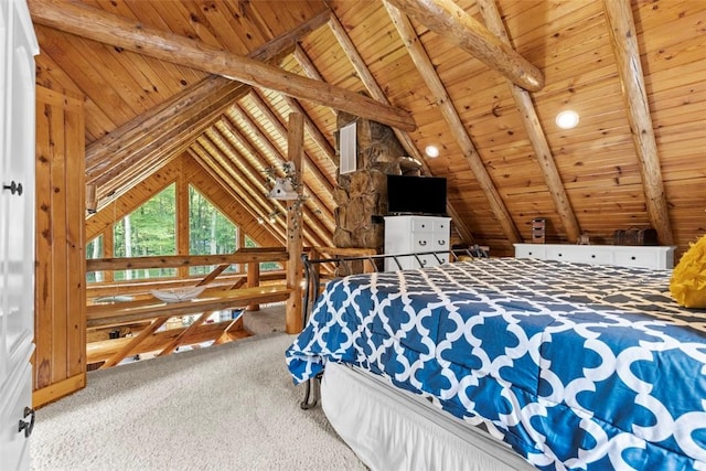 207 High Acres Rd, Lancaster Twp, PA 16037 - bedroom with wood ceiling and carpet