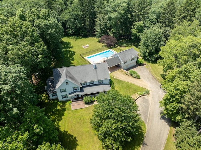 16 Mcdowell Rd, Ligonier Twp, PA 15658 - view of subject property with a pool and a heavily wooded area