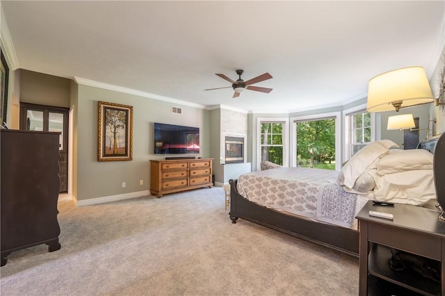 16 Mcdowell Rd, Ligonier Twp, PA 15658 - bedroom featuring ornamental molding, carpet flooring, and ceiling fan
