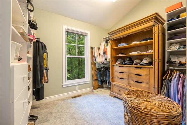 16 Mcdowell Rd, Ligonier Twp, PA 15658 - spacious closet featuring carpet flooring and vaulted ceiling