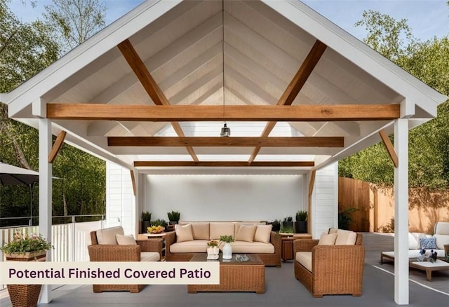 16 Mcdowell Rd, Ligonier Twp, PA 15658 - view of patio with outdoor lounge area and a gazebo