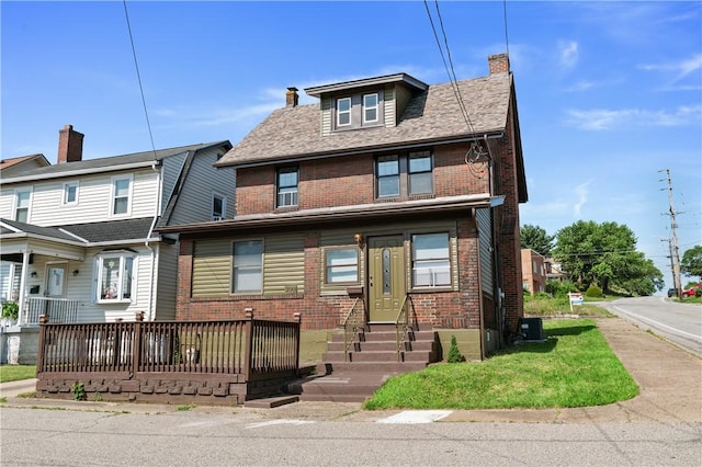 200 Thomas St, West Mifflin, PA 15122 - view of front of home with brick siding, entry steps, and a chimney