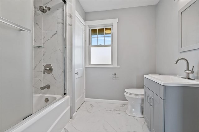 200 Thomas St, West Mifflin, PA 15122 - full bath featuring marble finish flooring, vanity, and  shower combination