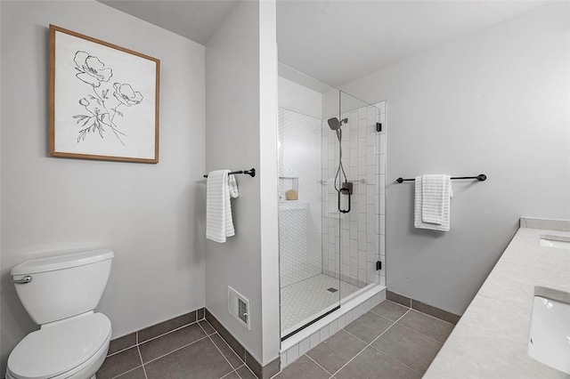 3080 Smallman St, Downtown Pgh, PA 15201 - full bath with a stall shower, tile patterned flooring, and double vanity