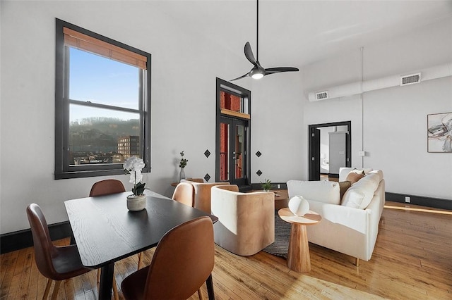 3080 Smallman St, Downtown Pgh, PA 15201 - dining area with light wood finished floors and ceiling fan