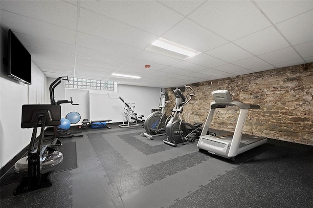 3080 Smallman St, Downtown Pgh, PA 15201 - workout area featuring a paneled ceiling