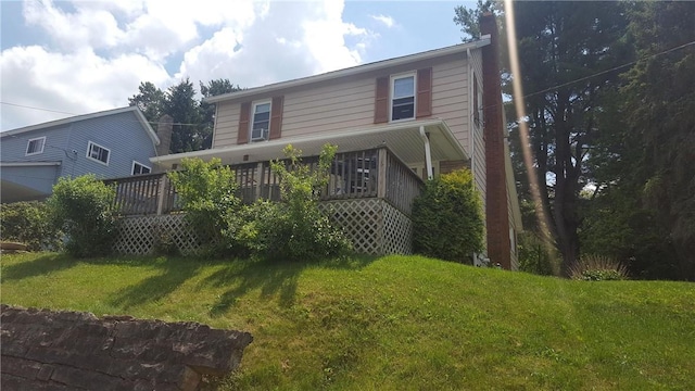 120 Upper Clinton St, Canoe/Banks Twps, PA 15772 - view of front of house with a front yard and a deck
