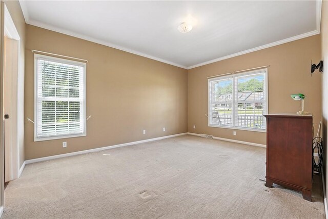 202 Ringneck Meadow Dr, Worth Twp, PA 16057 - empty room featuring ornamental molding and light carpet