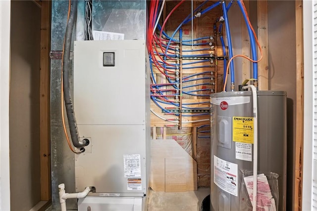 202 Ringneck Meadow Dr, Worth Twp, PA 16057 - utility room featuring water heater and heating unit