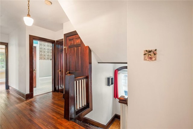 429 S Center Ave, Somerset Boro, PA 15501 - hall featuring dark wood-style flooring and baseboards