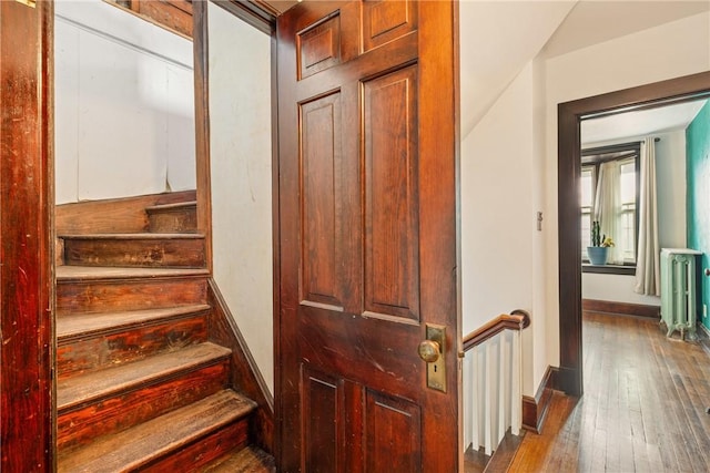 429 S Center Ave, Somerset Boro, PA 15501 - staircase featuring radiator and hardwood / wood-style flooring