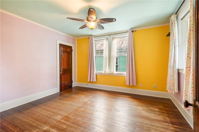429 S Center Ave, Somerset Boro, PA 15501 - unfurnished room featuring plenty of natural light, ceiling fan, wood-type flooring, and crown molding