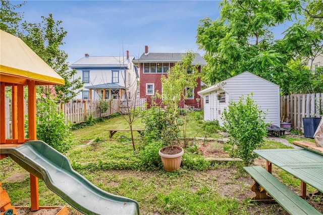 429 S Center Ave, Somerset Boro, PA 15501 - view of yard with a playground and a shed