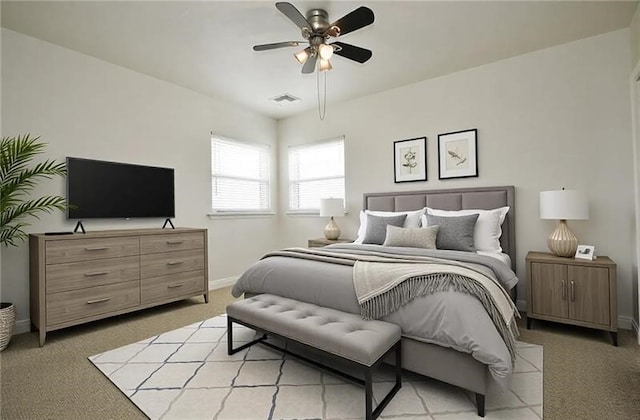 126 S Patton Dr, Moon/Crescent Twp, PA 15108 - bedroom featuring light colored carpet and ceiling fan