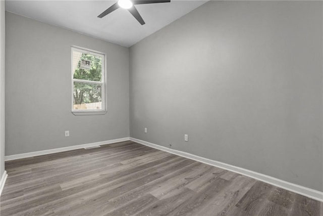 1022 2nd Ave, Coraopolis, PA 15108 - unfurnished room featuring ceiling fan, wood finished floors, and vaulted ceiling