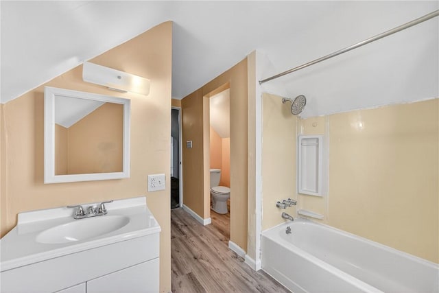 201 La Belle St, Mt Washington, PA 15211 - bathroom with wood finished floors, vanity, and  shower combination