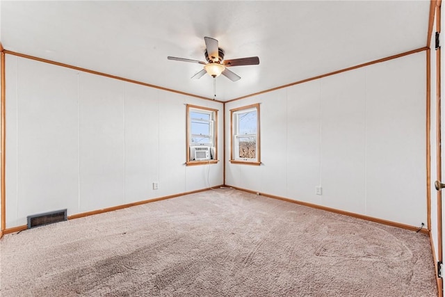 339 Foster Rd N, Versailles, PA 15137 - carpeted spare room with a ceiling fan, ornamental molding, and cooling unit