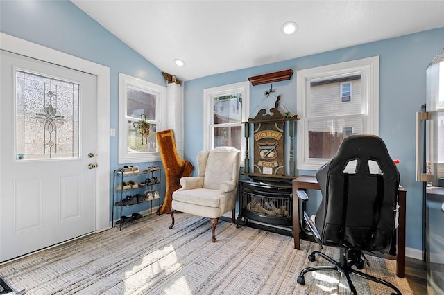 1101 6th Ave, Freedom, PA 15042 - office featuring vaulted ceiling, recessed lighting, and wood finished floors