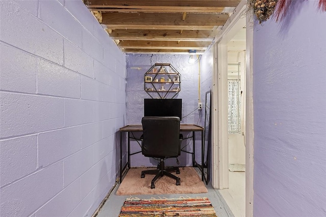 1101 6th Ave, Freedom, PA 15042 - office area featuring concrete floors and concrete block wall