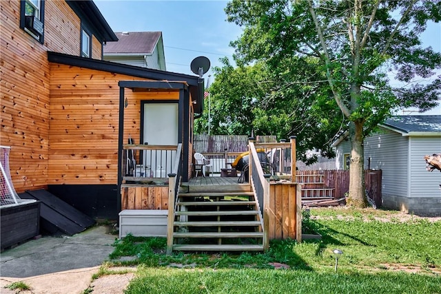 110 Pattison St, Evans City Boro, PA 16033 - property entrance with a wooden deck
