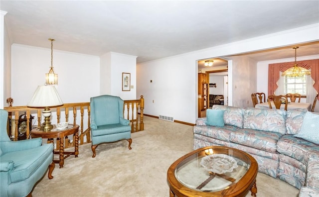 3912 Milton Dr, Richland, PA 15044 - living area with ornamental molding and carpet